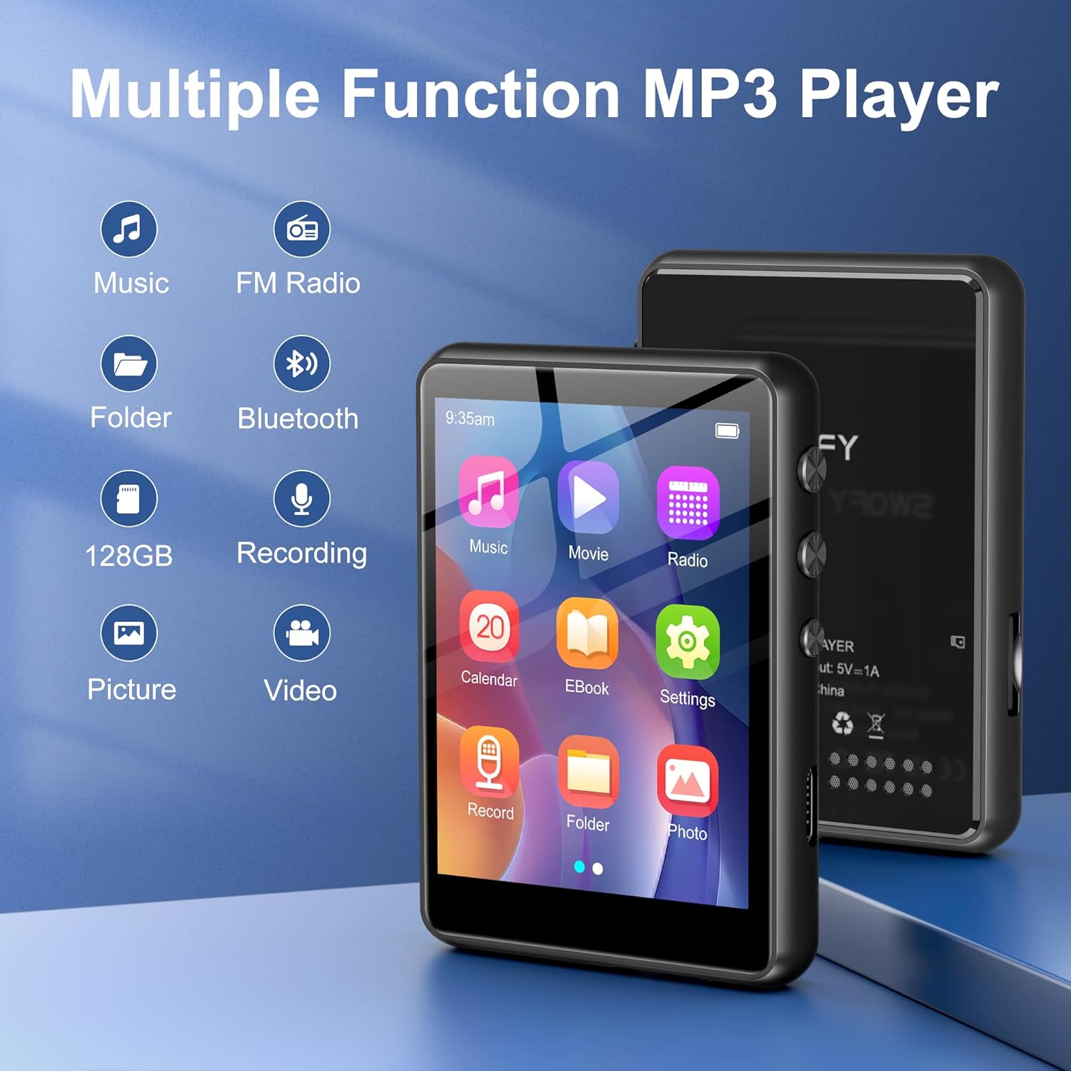 128GB MP3 Player with Bluetooth