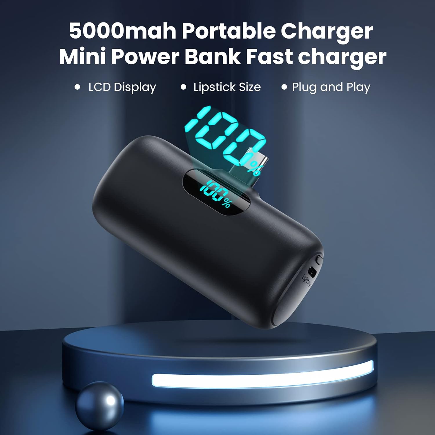 [2-Pack] Mini Portable Charger