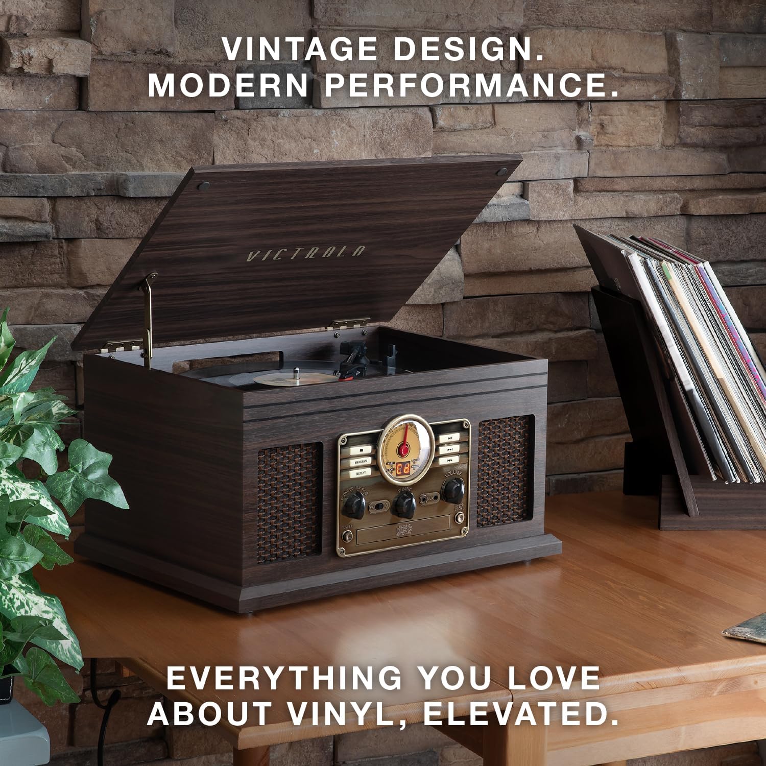 Victrola Nostalgic 6-in-1 Bluetooth Record Player & Multimedia Center