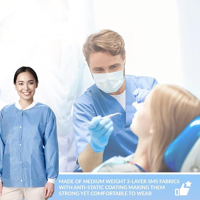 10 Pack Disposable Lab Jackets