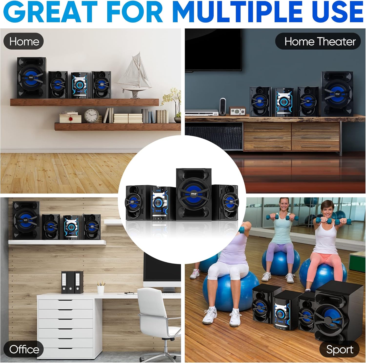 Pyle 3-Piece Wireless Bluetooth Stereo System