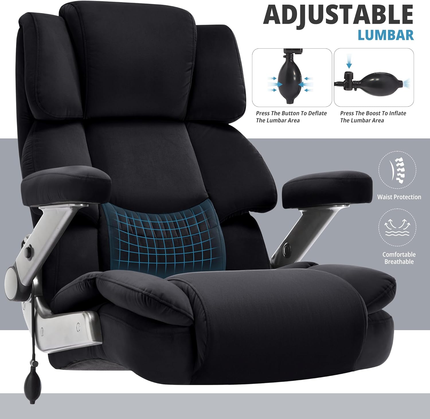 Executive Computer Chair with Adjustable Lumbar