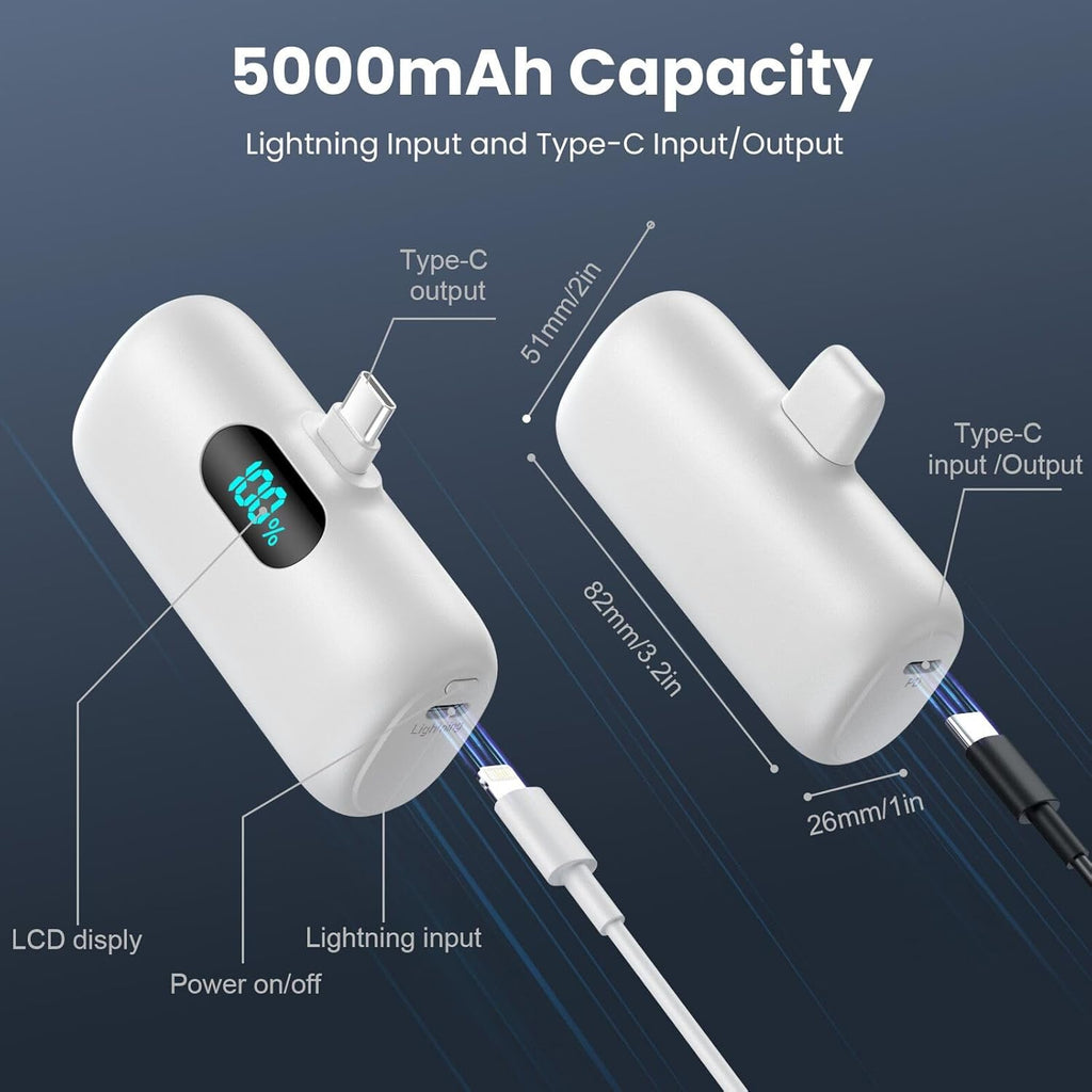 [2-Pack] Mini Portable Charger