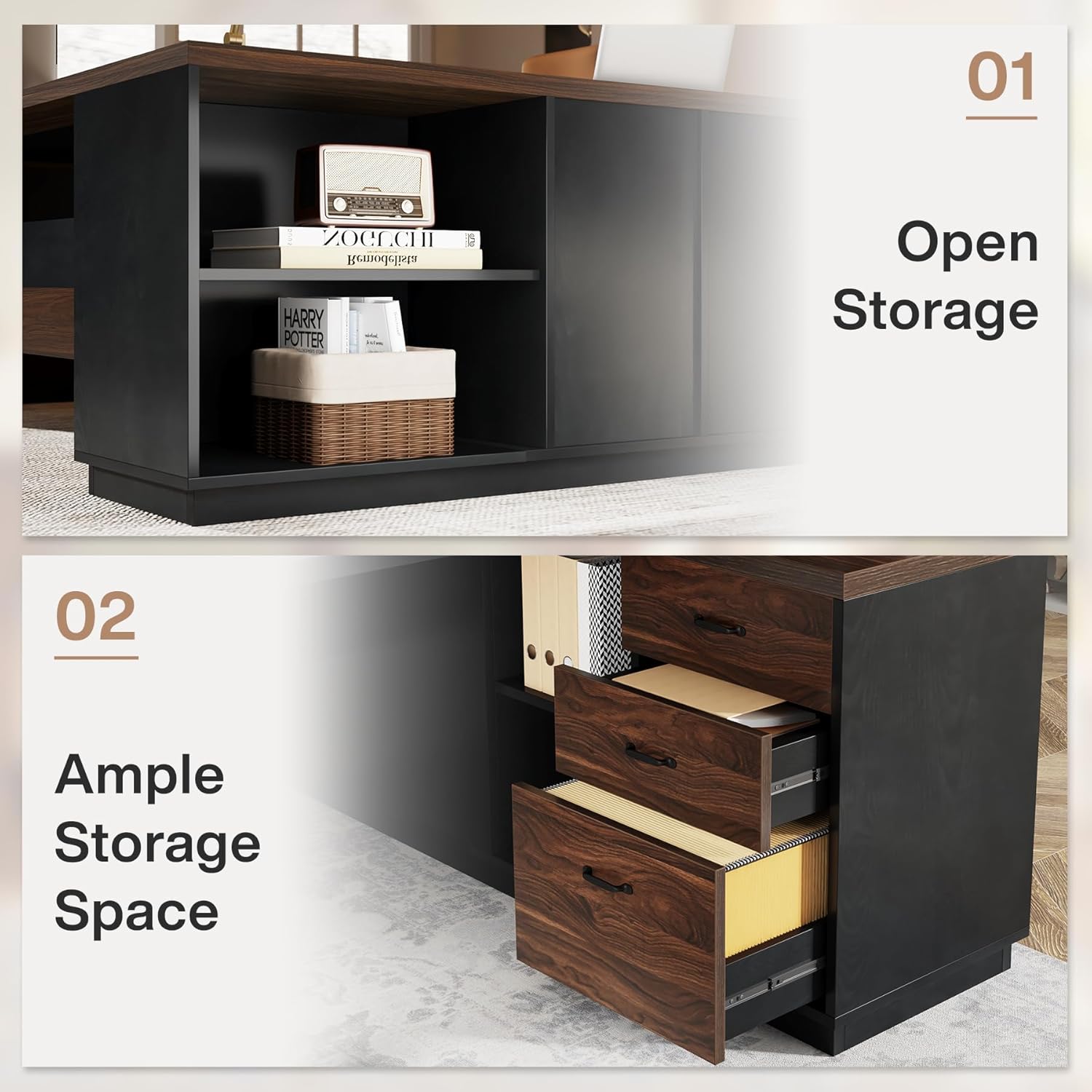  78" L-Shaped Executive Desk
