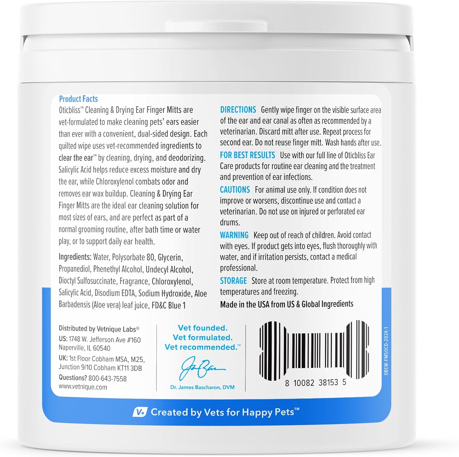 Vetnique Oticbliss Cat & Dog Ear Infection Treatment Drops