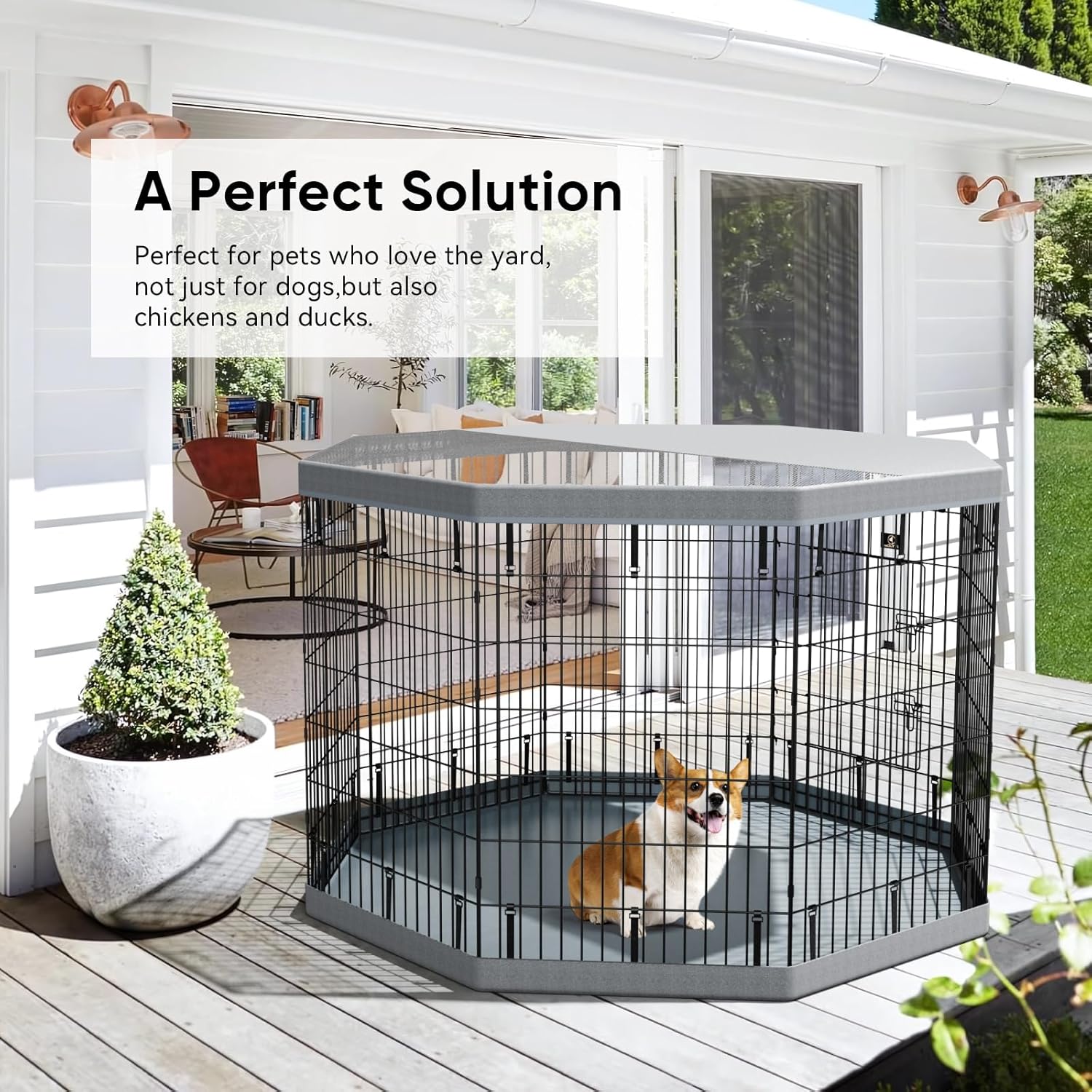 8 Panels 42”H Dog Playpen