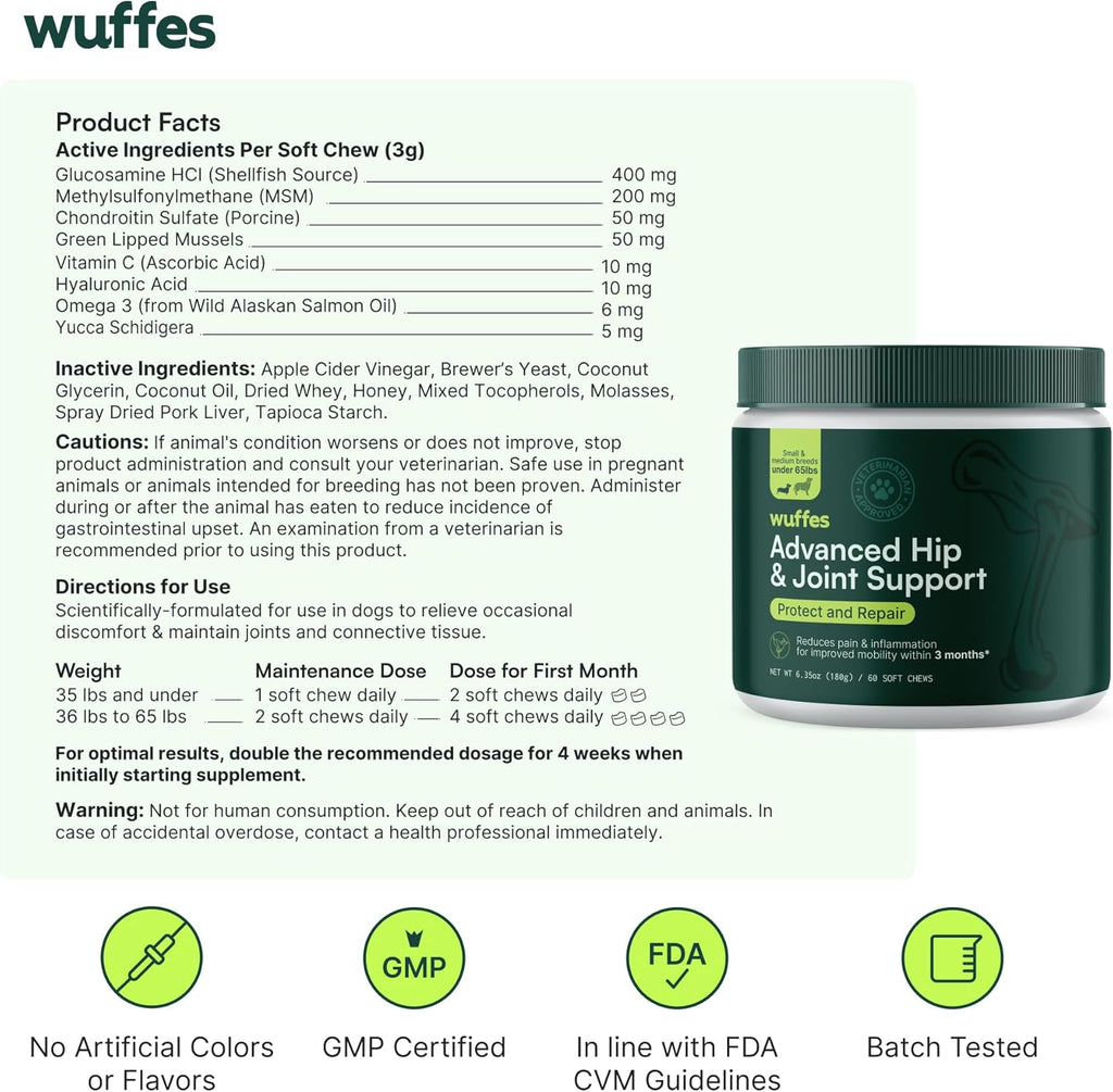 Wuffes Advanced Dog Hip and Joint Supplement