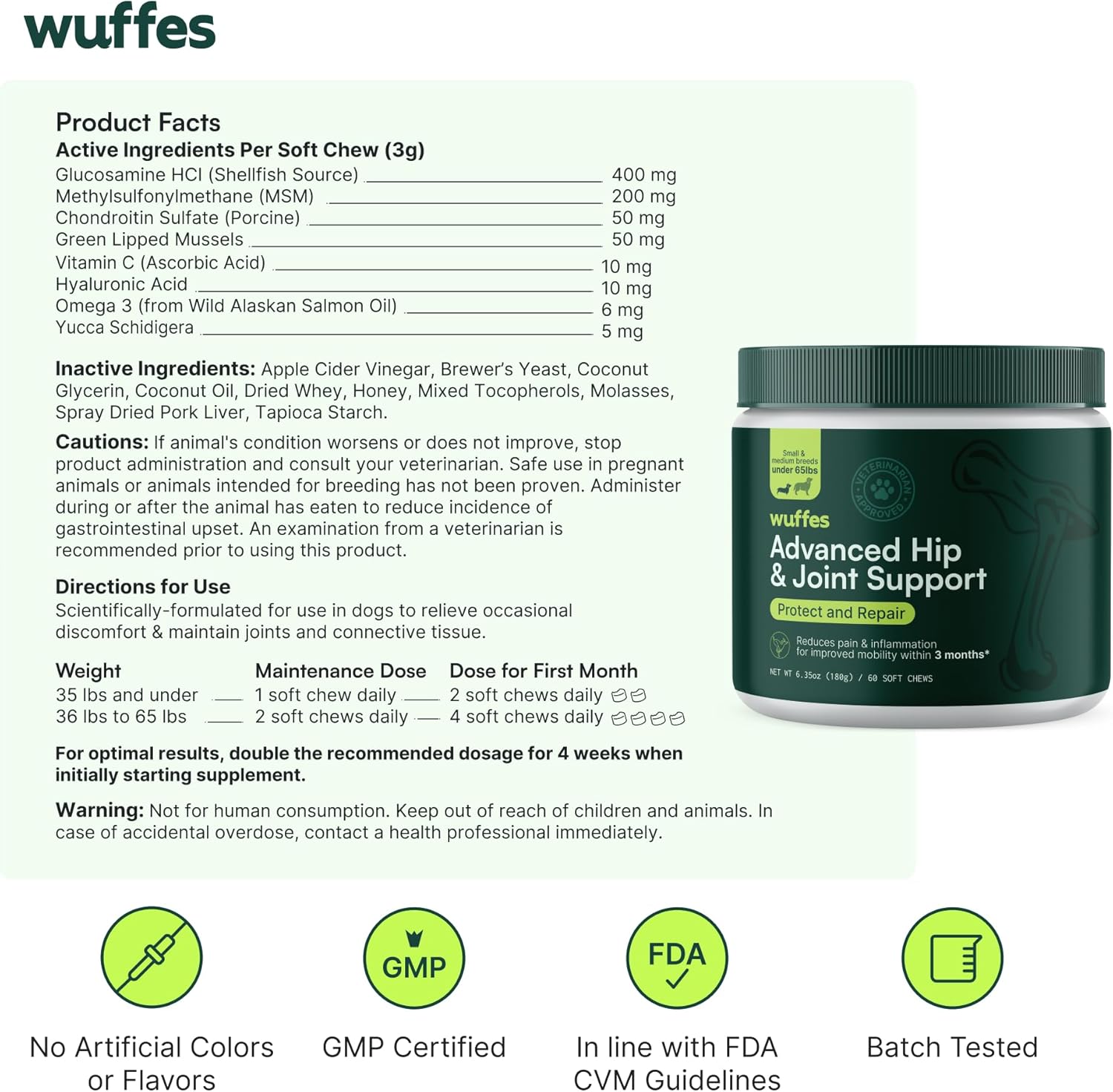 Wuffes Advanced Dog Hip and Joint Supplement