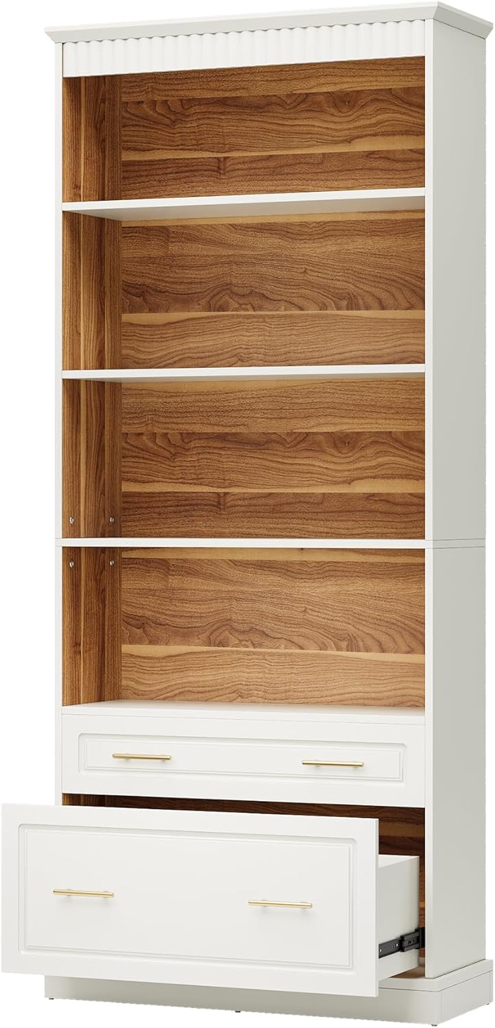 Tribesigns 5-Shelf Bookcase with File Cabinet